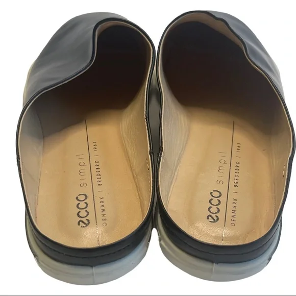 Sold on eBay ECCO Simpil Ballerina Black Leather Slip On Mules EU41 - Picture 4 of 11